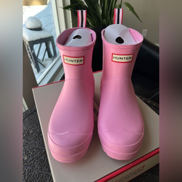 HUNTER ORIGINAL PLAY SHORT BOOTS IN PINK FIZZ 6 37 EU - Picture 5 of 9